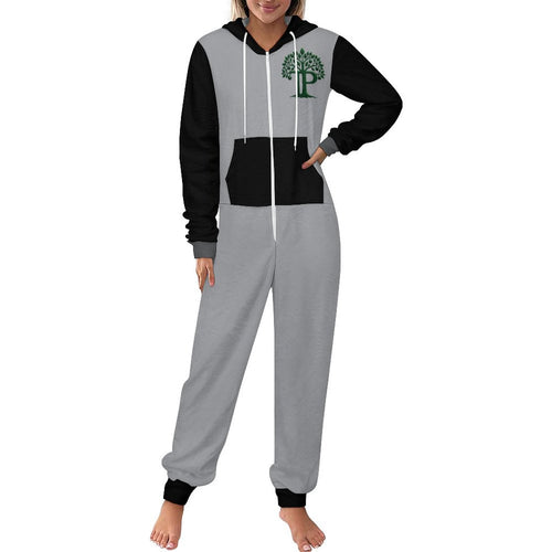 Trending Positive Men's Colorblock Flannel Zip-Up Lounge Jumpsuit