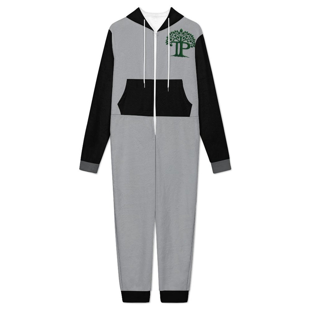 Trending Positive Men's Colorblock Flannel Zip-Up Lounge Jumpsuit