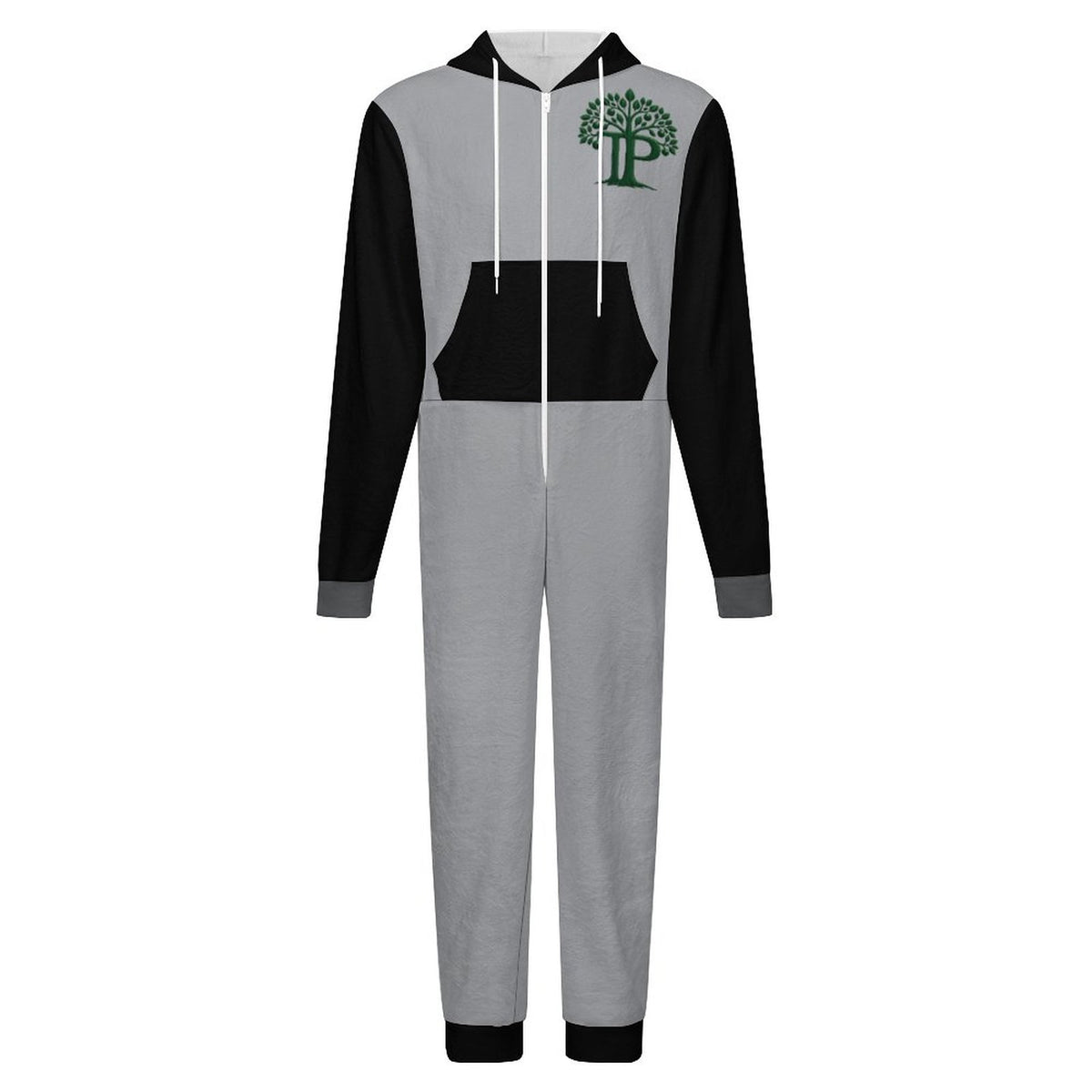 Trending Positive Men's Colorblock Flannel Zip-Up Lounge Jumpsuit
