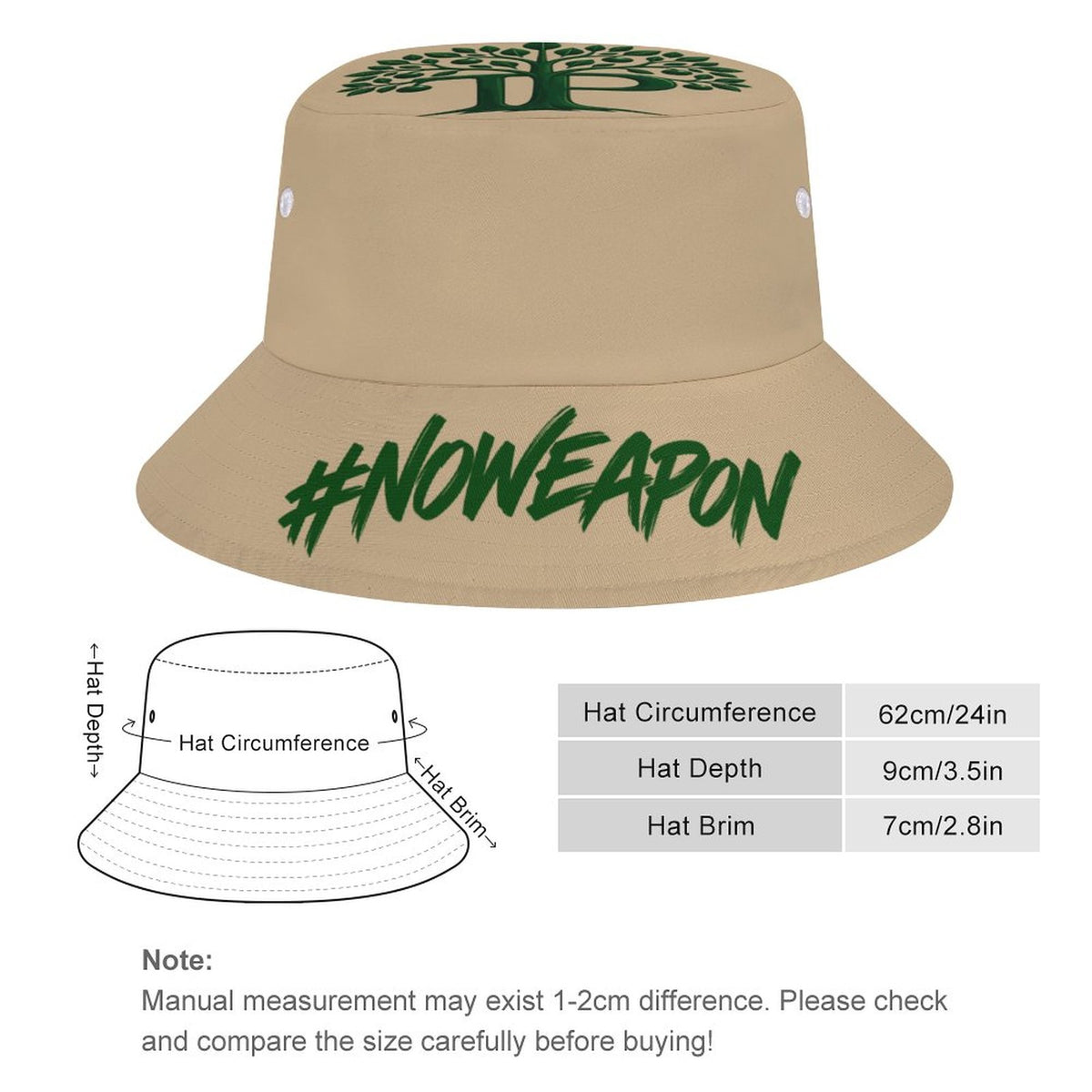 Trending Positive #NOWEAPON Oversized Bucket Hat