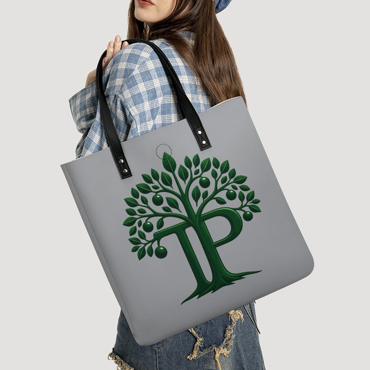 Trending Positive Heather Grey Signature Tree Tote