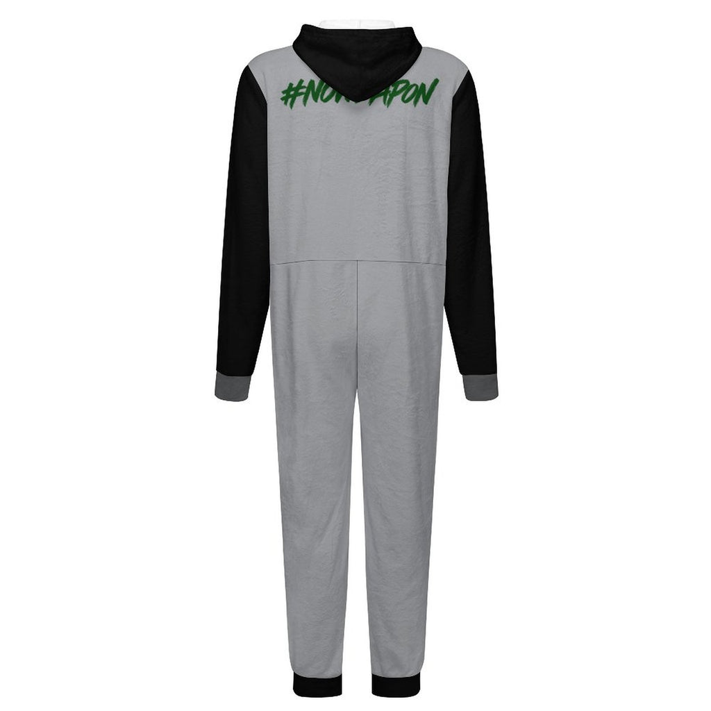 Trending Positive Men's Colorblock Flannel Zip-Up Lounge Jumpsuit