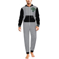 Trending Positive Men's Colorblock Flannel Zip-Up Lounge Jumpsuit